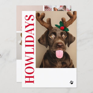 Joyeux Howlidays Chien Noël 5 Carte photo