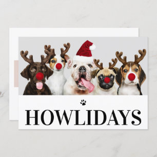 Joyeux Howlidays Chien Noël 5 Carte photo