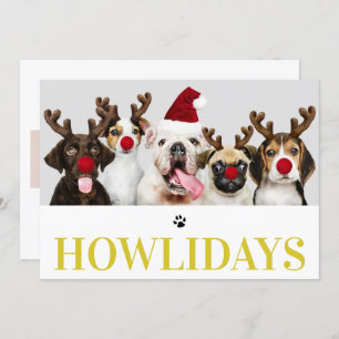 Joyeux Howlidays Chien Noël 5 Carte photo