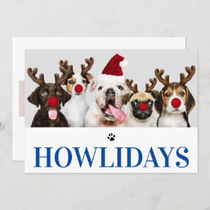 Joyeux Howlidays Chien Noël 5 Carte photo