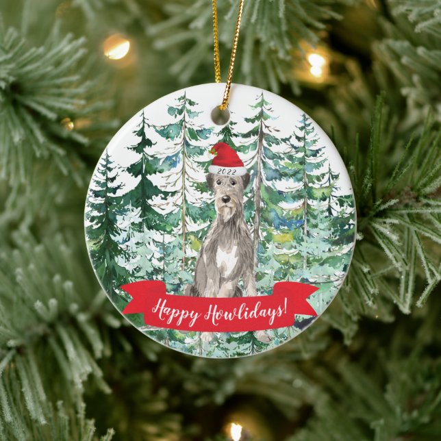 Joyeux Howlidays Irish Wolf Hound Ornement de Noël (Arbre)