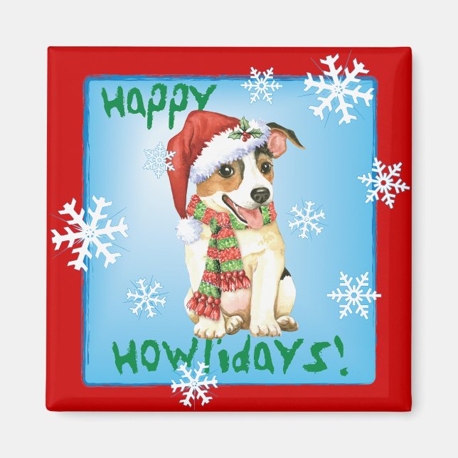Joyeux Howlidays Jack Russell Terrier Magnet (Devant)