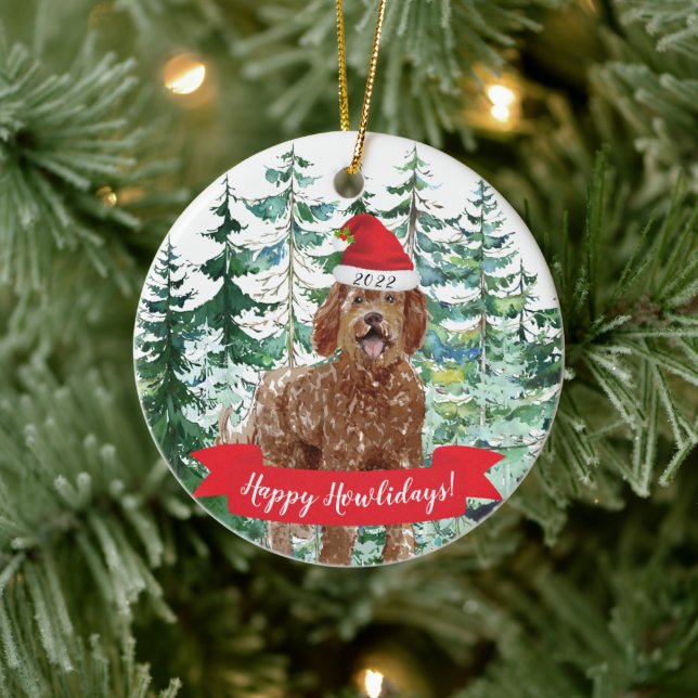 Joyeux Howlidays Labradoodle chien ornement de Noë (Arbre)