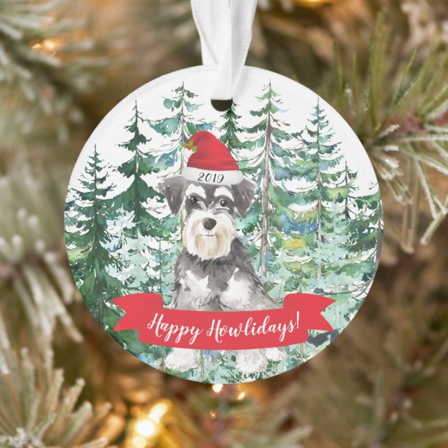 Joyeux Howlidays Miniature Schnauzer Chien Noël (Arbre)