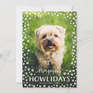 Joyeux Howlidays Pet Lover Carte photo de vacances