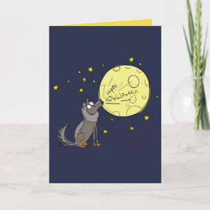 Joyeux Howlloween - Carte de vœux Halloween Loup