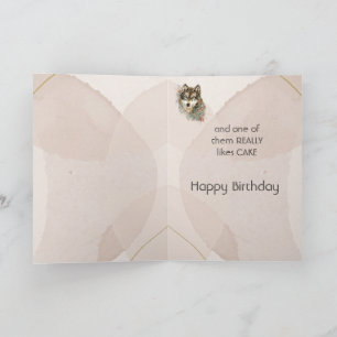 Joyeux Humour d'anniversaire Wolf, carte des loups