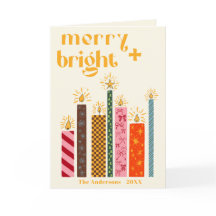 Joyeux illustré à la main + Carte de Noël brillant