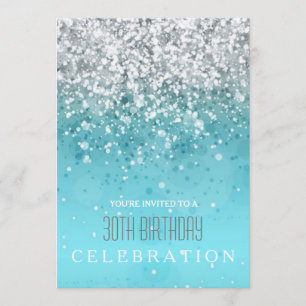 Joyeux Invitations du Modern Aqua Parties scintill