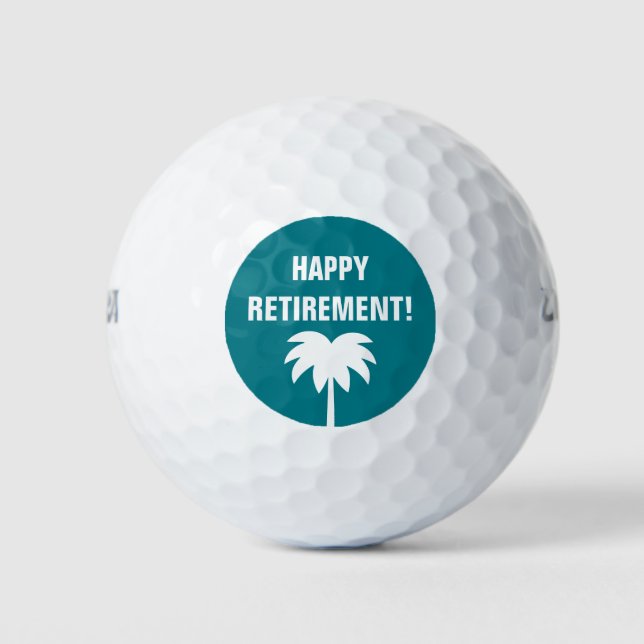Joyeux jeu de balle de golf retraite avec logo de  (Devant)
