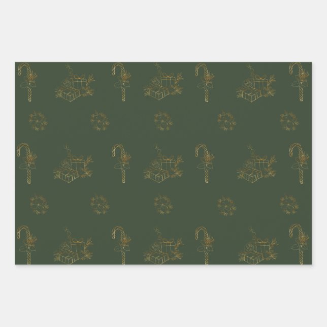 Joyeux jeu de feuilles plats en papier d'enveloppe (Devant)