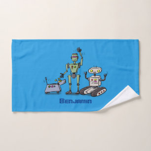 Joyeux joli dessin de trois robots trio