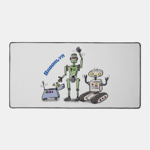 Joyeux joli dessin de trois robots trio