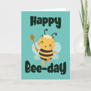 Joyeux jour d'abeille avec carte pliée d'abeille m