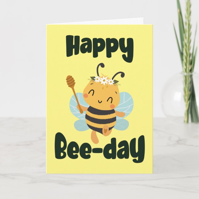 Joyeux jour d'abeille avec carte pliée d'abeille m (Devant)