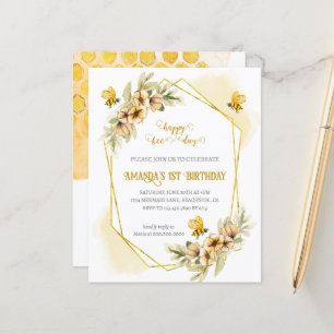Joyeux Jour d'Abeille Première Invitation Annivers