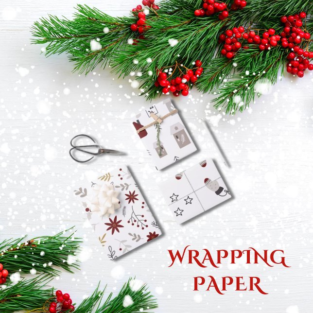 Joyeux Jour de Fêtes Papier Papier Plat Set de 3 (Créateur téléchargé)