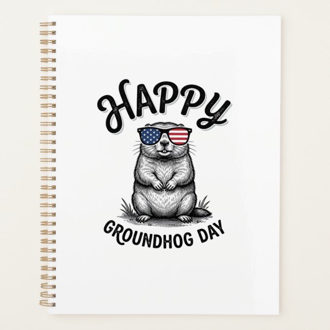 Joyeux jour de la marmotte vintage gravure concept (Devant)