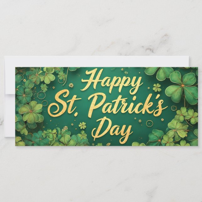 Joyeux jour de la Saint-Patrick, motif de trèfle (Devant)