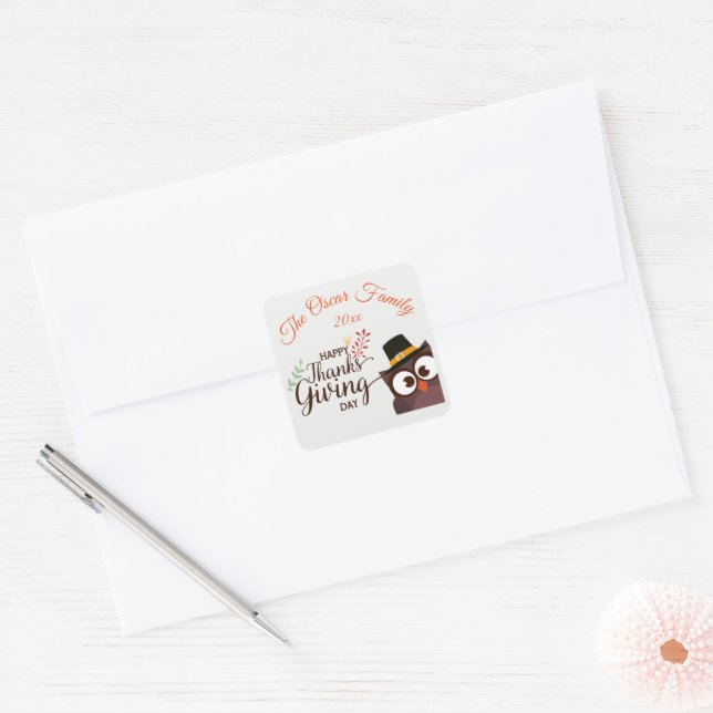 Joyeux jour de Thanksgiving autocollants feuille d (Enveloppe)
