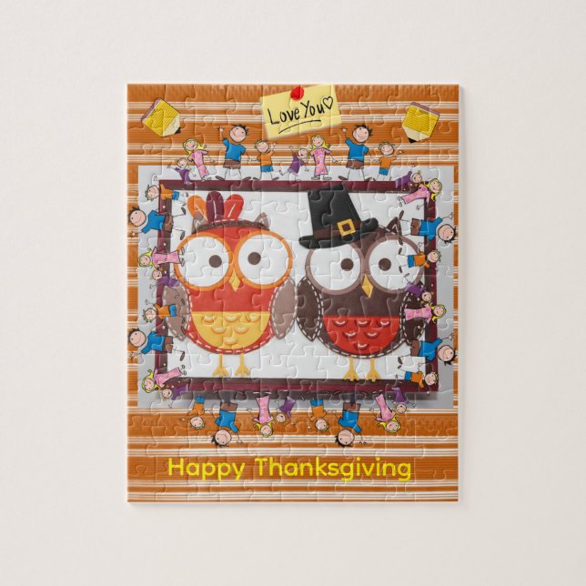 Joyeux Jour de Thanksgiving Puzzle de Pièces en Fo (Vertical)