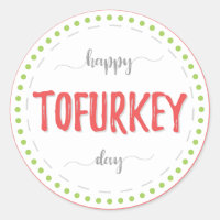 "Joyeux jour du tofurkey" étiquette