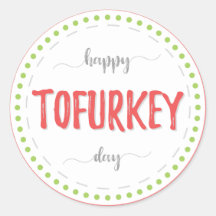 "Joyeux jour du tofurkey" étiquette