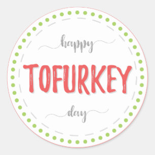 "Joyeux jour du tofurkey" étiquette