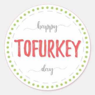 "Joyeux jour du tofurkey" étiquette