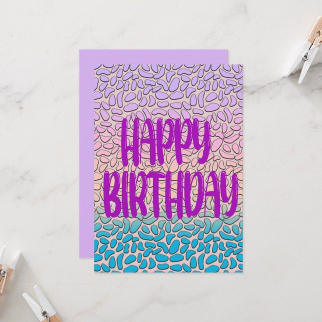 Joyeux Jour et Bonne Année Carte d'Anniversaire (Devant/Arrière en situation)