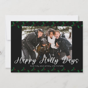 Joyeux jours de houx Carte de photo de vacances dr