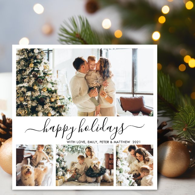 Joyeux Jours fériés Script Photo Noël Carte de vac (Créateur téléchargé)