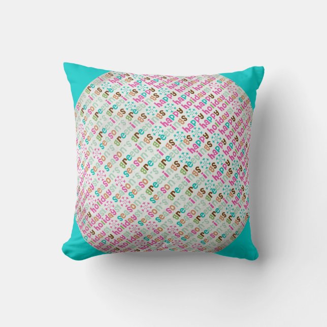 Joyeux Joyeuses Fêtes Coussin (Recto)