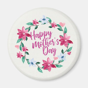 Joyeux Joyeux Fête des Mères Fleur Wreath Magnet
