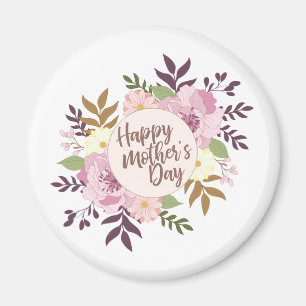 Joyeux Joyeux Fête des Mères Fleur Wreath Magnet