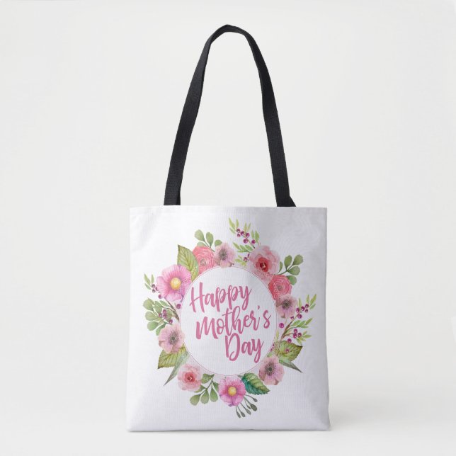 Joyeux Joyeux Fête des Mères Floral | Sac fourre-t (Devant)