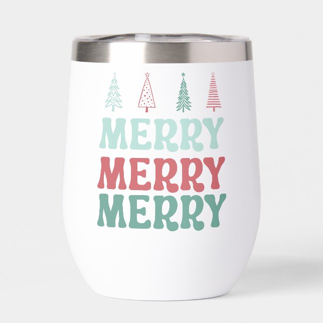 Joyeux Joyeux Joyeux avec des Arbres de Noël Bohèm (Arrière)