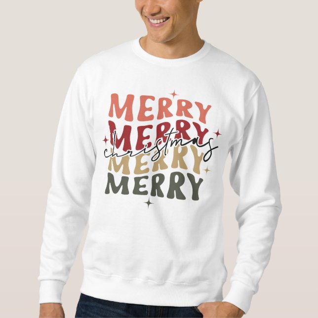 Joyeux Joyeux Noël Correspondant Sweatshirt de fam (Devant)