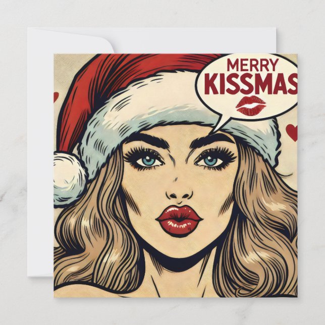 Joyeux Kissmas Retro Comic Book Noël (Devant)