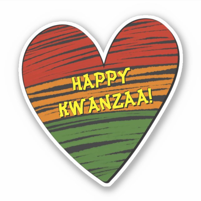 Joyeux Kwanzaa JunetDix Votre Sticker Coeur De Tex (Devant)