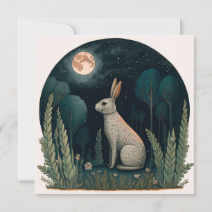 Joyeux lapin au clair de lune