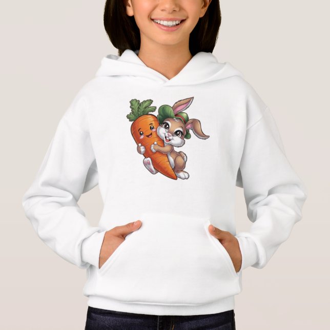 Joyeux lapin avec une carotte géante (Devant)