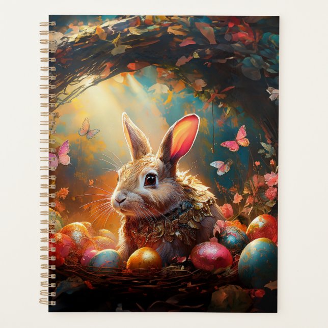Joyeux lapin de Pâques avec oeufs de Pâques (Devant)