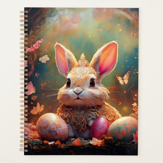 Joyeux lapin de Pâques avec oeufs de Pâques (Devant)