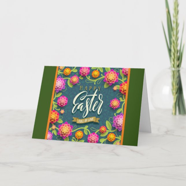 Joyeux Lapin de Pâques Cartes de fin de année flor (Devant)