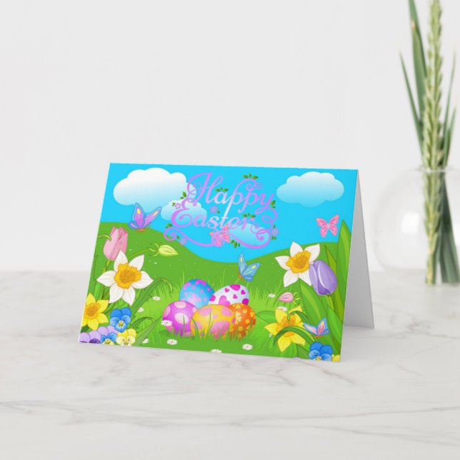 Joyeux Lapin de Pâques Cartes de fin de année flor (Devant)