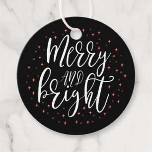 Joyeux & Lumineux   Étiquette de Cadeau de Noël Co