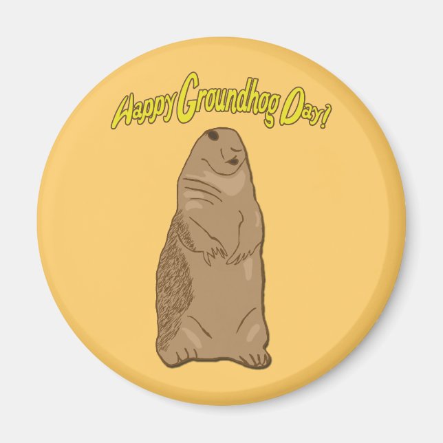 Joyeux Magnet du Jour de la Marmotte (Devant)