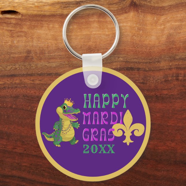 Joyeux Mardi Gras Porte-Clés Gator King (Recto)