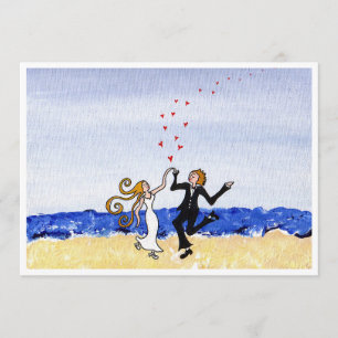 "Joyeux mariage" carte de vœux vierge sur la plage